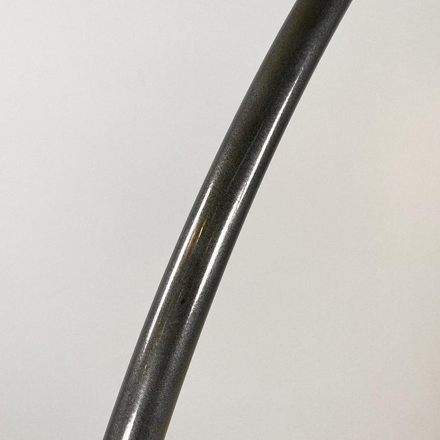 Italian Space Age Metal, Acrylic Glass and Marble Black Violet Arc Floor Lamp, 1980s For Sale - Image 17 of 18