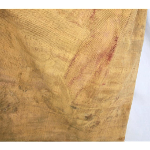 1900 - 1909 1900s Antique Hand Painted Hanging Tapestry Woman Feeding Birds For Sale - Image 5 of 7