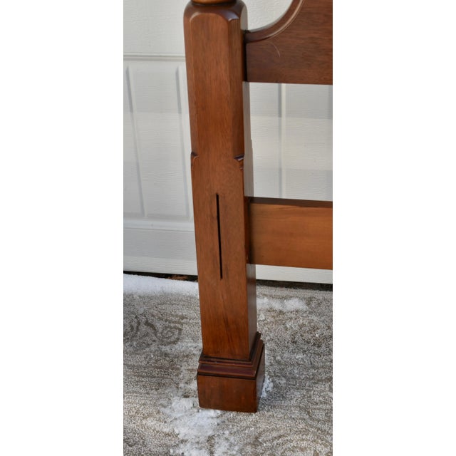 1970s Statton Mahogany Full Size High Poster Headboard Vintage Mid Century Bed 70s For Sale - Image 5 of 12