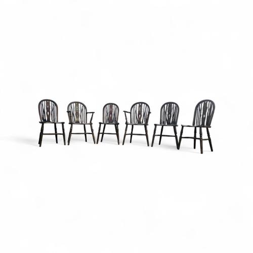 Windsor Wheelback Dining Table and Chairs from Oirschotse Meubelindustrie, 1950s, Set of 7 For Sale - Image 14 of 18