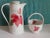 Late 20th Century Vintage Christmas Holiday Ceramic "Poinsettia" Coffeepot and Candy Basket by Block, Portugal 1982 For Sale - Image 5 of 7
