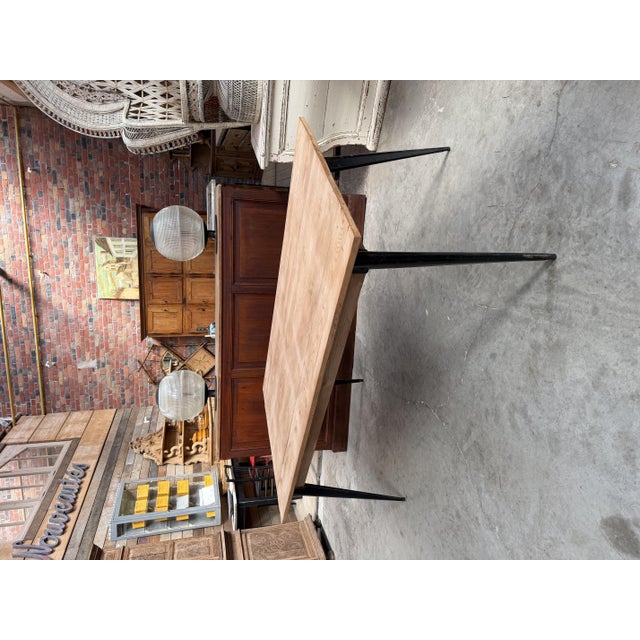Vintage Fir Table with Tolix Legs For Sale - Image 3 of 8