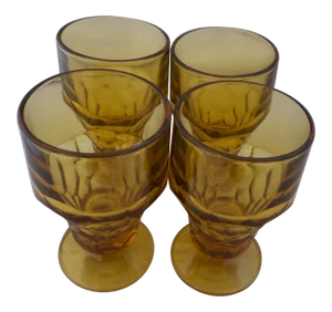 Mid-Century Modern Amber Glasses - Set of 4
