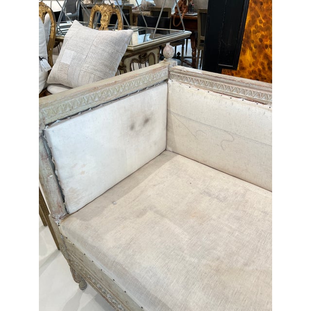 Greige Antique Swedish Neoclassical Bench For Sale - Image 8 of 10