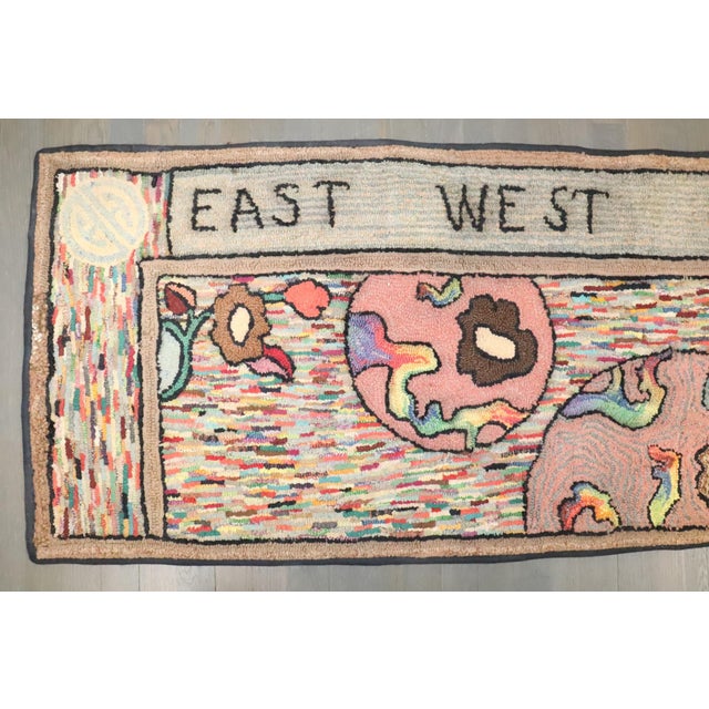 Mid 20th Century Vintage American Hooked East West Runner - 2'2" x 6'10" For Sale - Image 5 of 9