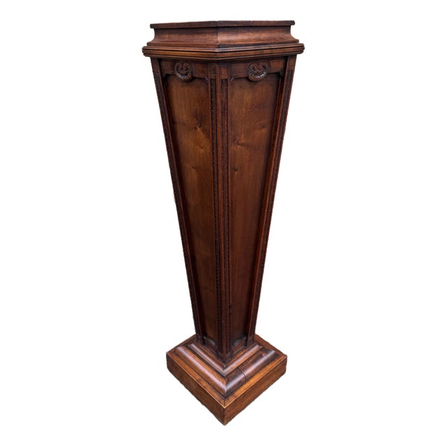Antique Regency Pedestal in Wood and Marble For Sale
