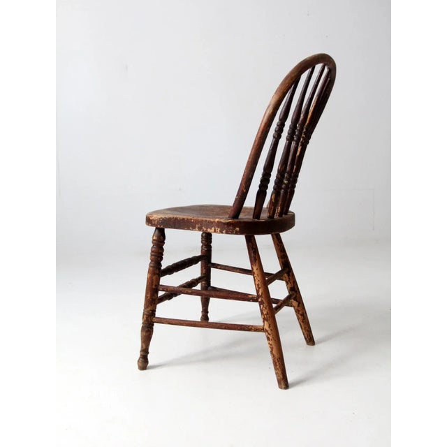 Brown Antique Windsor Chair For Sale - Image 8 of 11