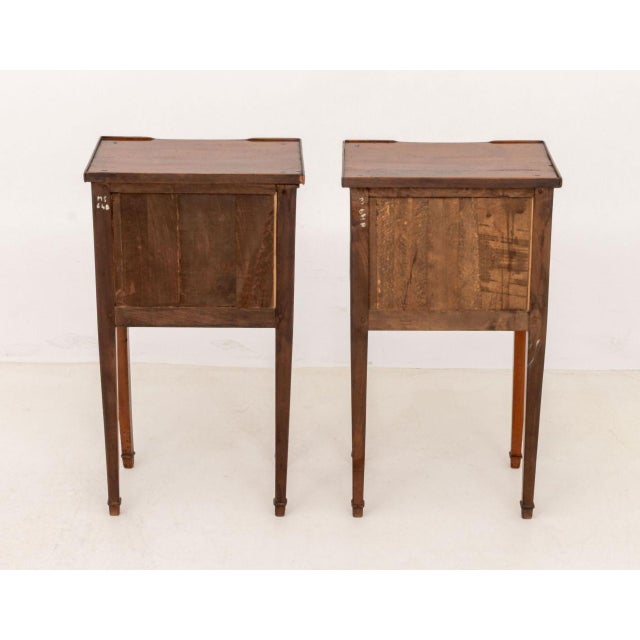 Louis XVI Style Fruitwood Bedside Tables, Pair For Sale - Image 4 of 8