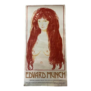 1970s Edvard Munch Poster "The Sin" Prince University Exhibition Poster For Sale