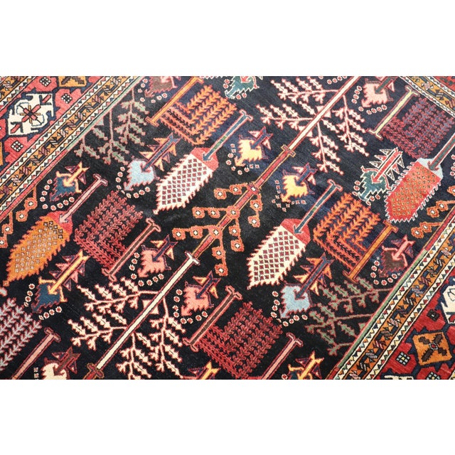 Early 20th Century Tree of Life Persian Bakhtiari Rug - 5' x 6'6" For Sale - Image 9 of 10