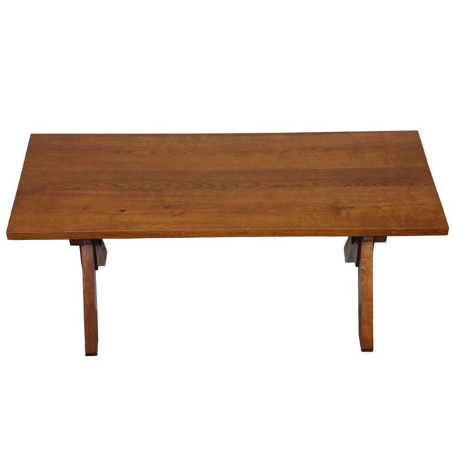 Wood Vintage French Oak Dining Table, 1960 For Sale - Image 7 of 14