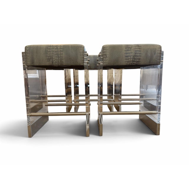 Elevate your luxury kitchen island or home bar with this ultra-chic, highly collectible set of five (5) "Thayer" backless...