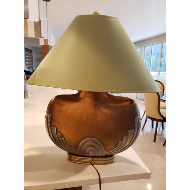 Chapman Manufacturing Company Art Deco Table Lamps With Shades - a Pair For Sale - Image 4 of 10