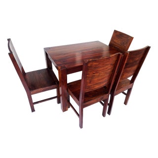 Modernist Table and Chairs in Rosewood, 1970s, Set of 6 For Sale