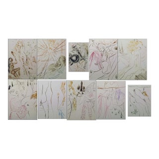 Salvador Dalí Le Décameron (Decameron) 1972 the Complete Set of 10 Etchings For Sale