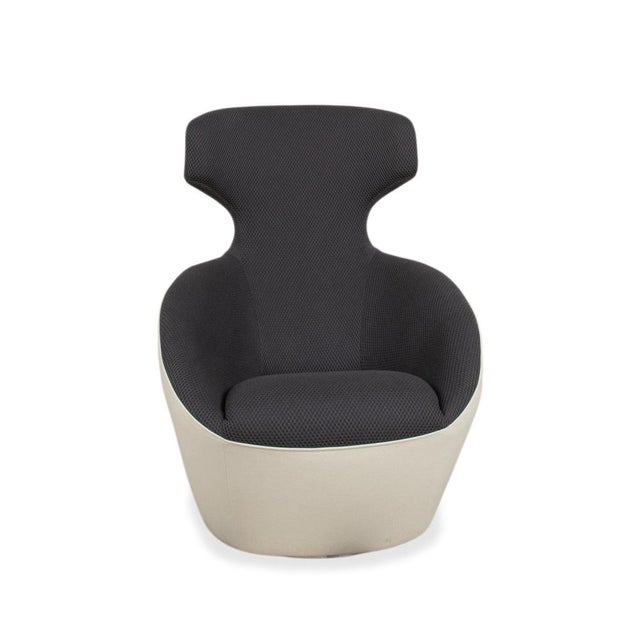 Edito Swivel Armchair in Grey and White Upholstery from Roche Bobois For Sale - Image 10 of 14
