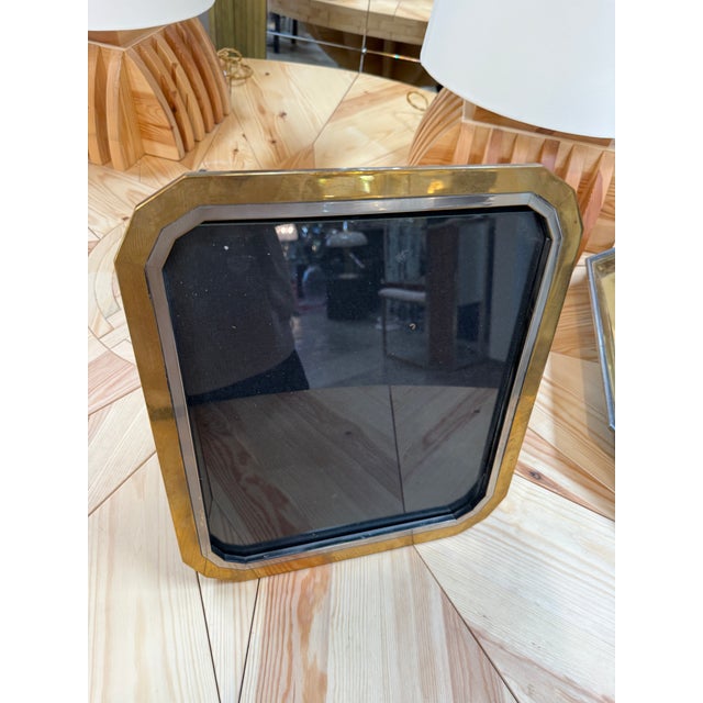 Italian Brass and Chrome Picture Frame, 1970s For Sale - Image 4 of 8