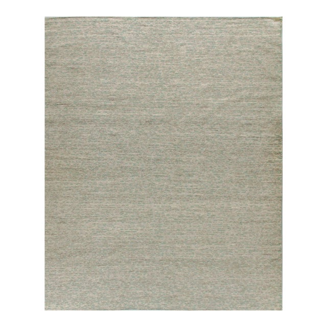 Swedish Style Kilim Deco Aqua Rug 8ft X 10ft For Sale