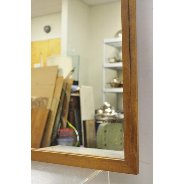 Wood Vintage Mid Century Modern Sculpted Walnut Finial Modernist Wall Mirror For Sale - Image 7 of 11