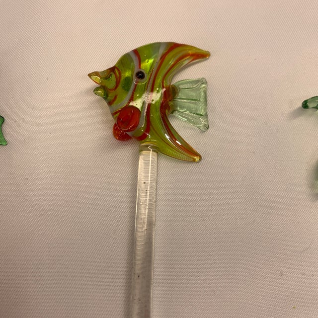 Vintage Coastal Nautical Sea Life Cocktail Stirrers Swizzler Sticks Set of 6 For Sale - Image 4 of 9