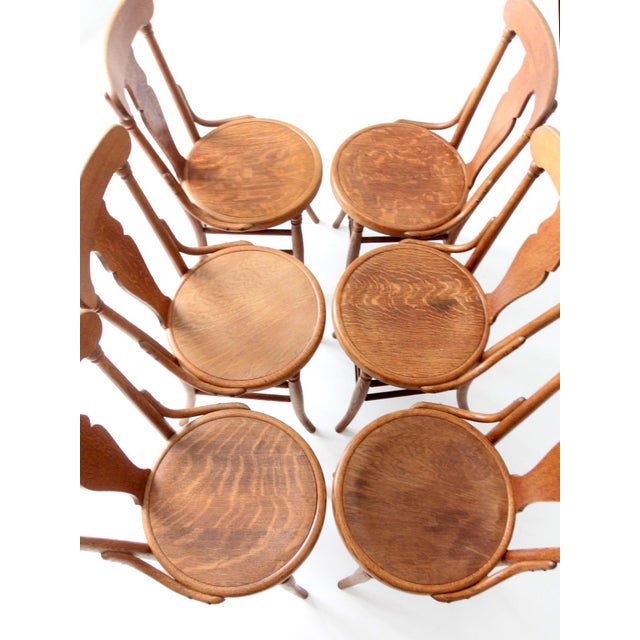 Brown Antique Victorian Bentwood Dining Chairs Set of 6 For Sale - Image 8 of 15