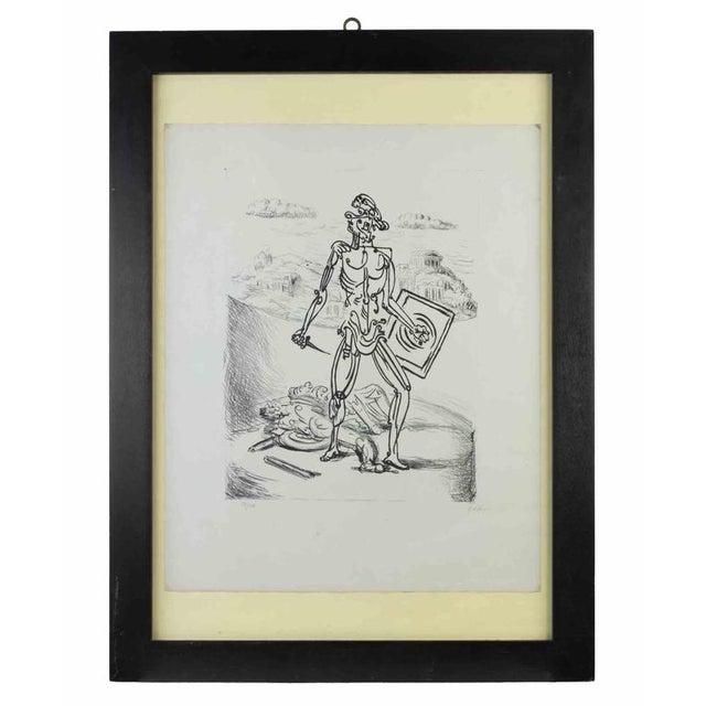 Lithograph realized by De Chirico in 1929, and belonging to the famous suite "Metamorphosis". Hand signed and numbered...