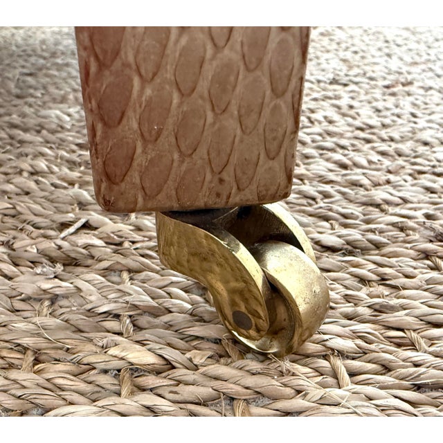 Karl Springer Attrib Snakeskin Side Table For Sale - Image 10 of 10