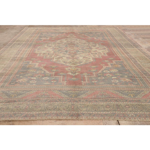 Vintage Turkish Oushak Rug, 06'11 X 09'09 For Sale - Image 9 of 10
