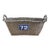 Rustic Primitive Farmhouse French Wicker Market Basket With Number Plate For Sale