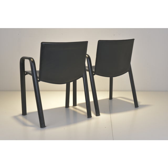 Armchairs in Black Leather from Poltrona Frau, 1980s, Set of 2 For Sale - Image 10 of 15