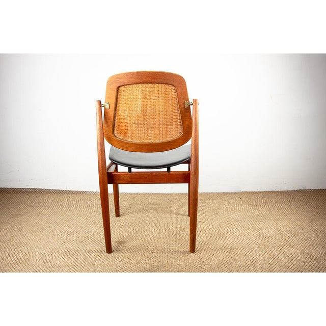 Danish Model FD 187 Chairs in Teak, Cane and Leather by Arne Vodder for France & Son, 1956, Set of 6 For Sale - Image 18 of 18