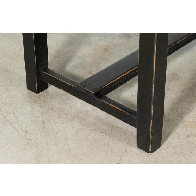 Large English Ebonised Beech Refectory Table, 1920s For Sale - Image 9 of 12