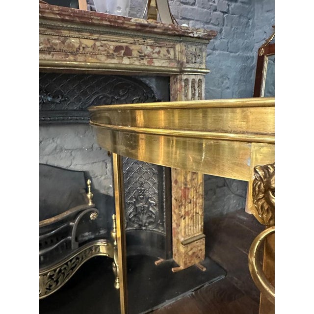 Large French Brass Demi-Lune Console Table, 1960 For Sale - Image 9 of 17