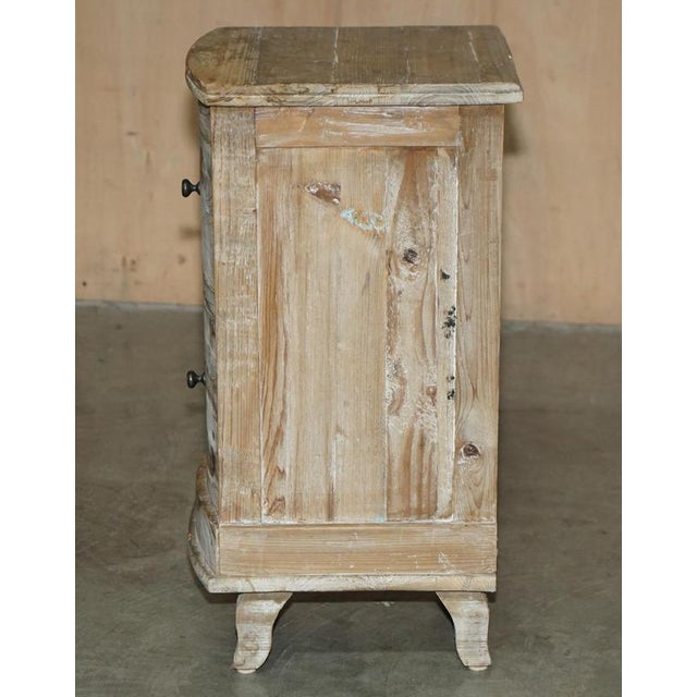 Vintage Loaf Recliamed Hardwood Nightstand with Drawers For Sale - Image 9 of 14