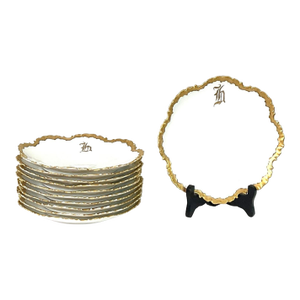 Early 20th Century Rosenthal, Porcelain, Gilded Edge, Luncheon/Dessert Plates-Set of 11
