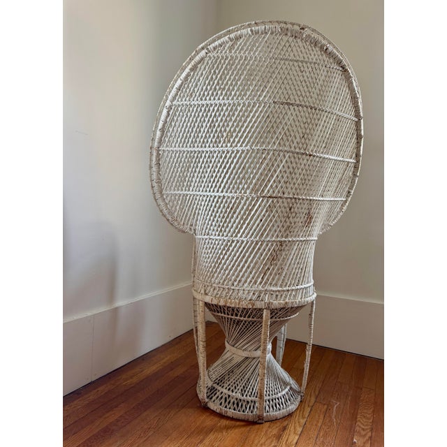Vintage Painter Wicker Peacock Chair For Sale - Image 10 of 12