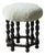 Mid-Century Modern Dark Stained Wood Stool, 1950s For Sale