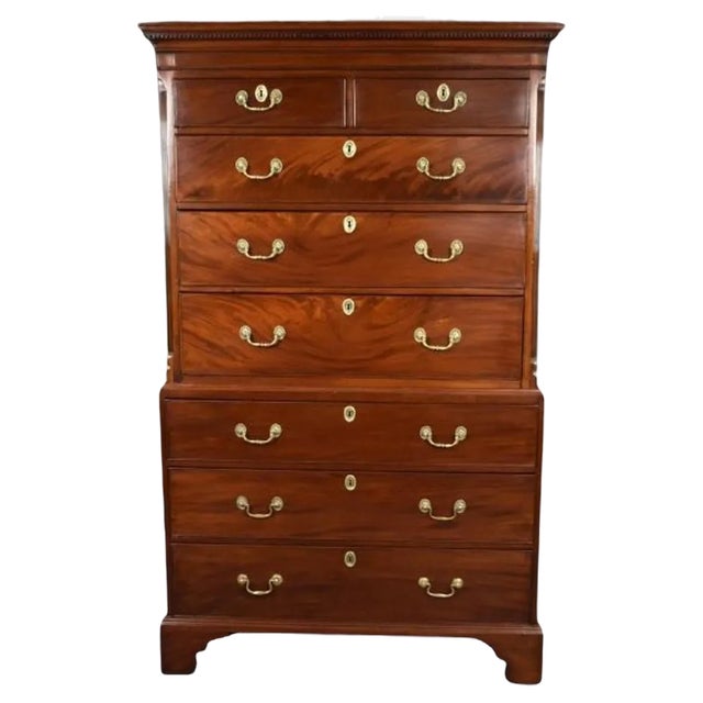 George III Mahogany Chest on Chest, 1800s For Sale