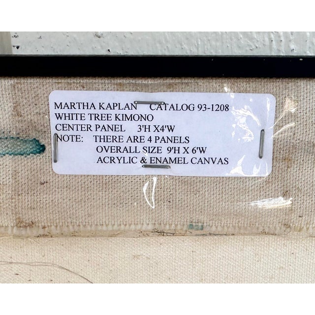 Paint “White Tree Kimono” Abstract Acrylic and Enamel on Canvas Painting by Martha Kaplan For Sale - Image 7 of 9