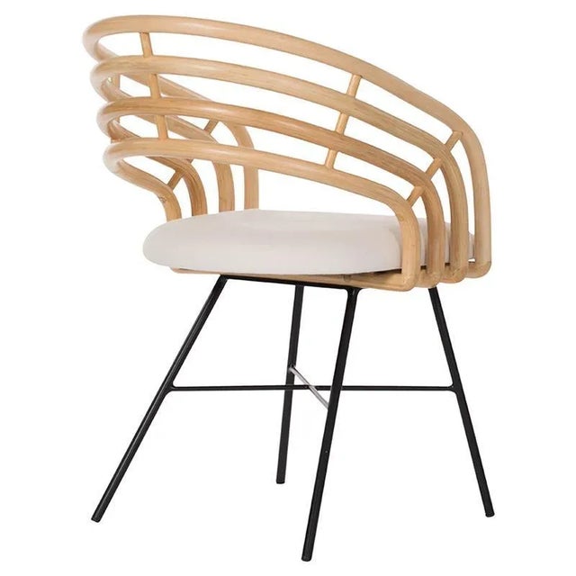 Transitional Madrid Chair, Natural For Sale - Image 3 of 6