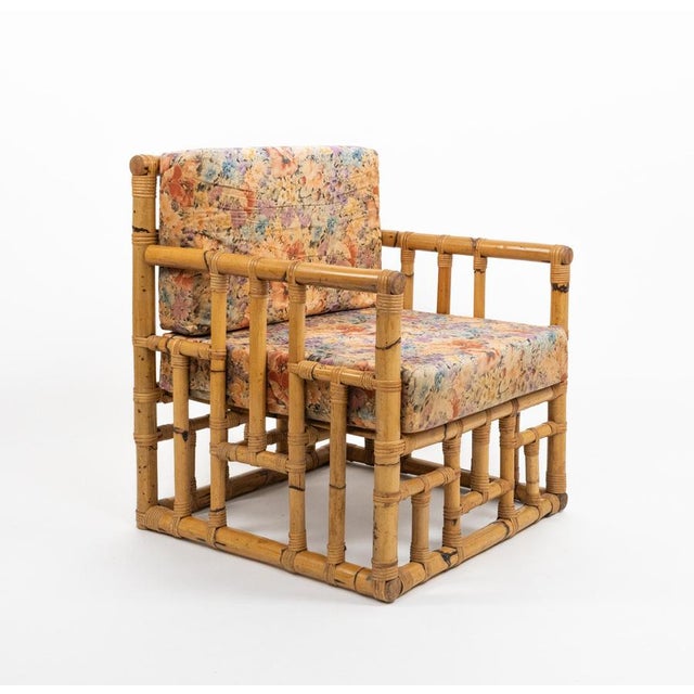 Mid-Century Bamboo and Rattan Armchairs attributed to Vivai del Sud, Italy, 1970s, Set of 2 For Sale - Image 11 of 16