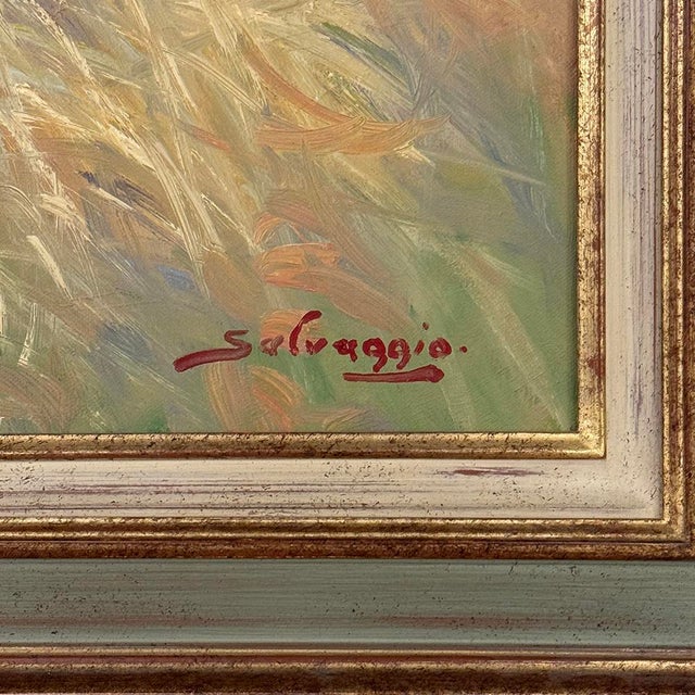 Framed Oil Painting on Canvas by Jose Salvaggio (1953-) 'Village on the Saulx River, Meuse' For Sale - Image 14 of 16