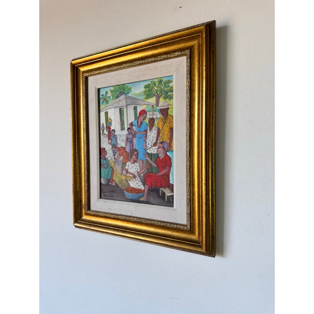 Louines Mentor (Haiti,1936-?) Oil on Canvas Painting, Framed/ Sold For Sale - Image 4 of 11