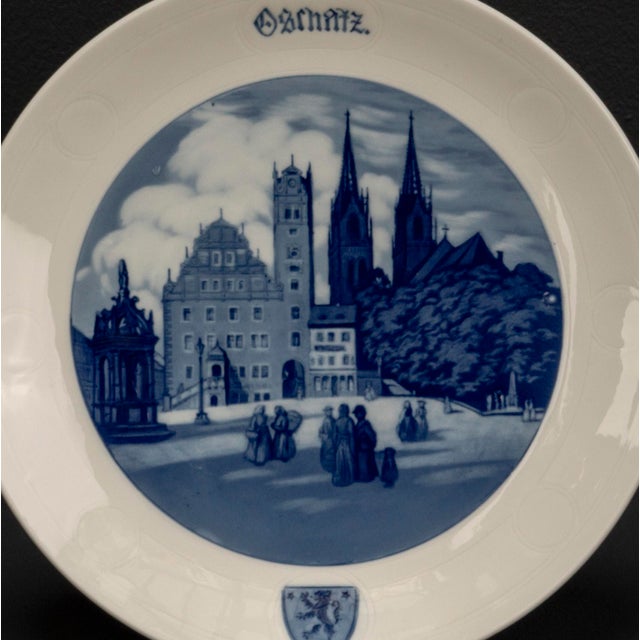Ceramic Hand-Painted Porcelain Plates with City Motifs from Meissen, 2010s, Set of 2 For Sale - Image 7 of 10
