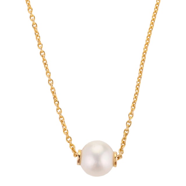 Natural Pearl Chain Necklace For Sale