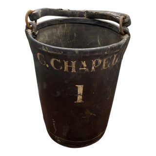 Circa 1850’s Antique Personalized Leather Fire Water Bucket For Sale