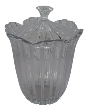 Cut Glass Lidded Ice Bucket/Candy Dish /Decorative Bowl