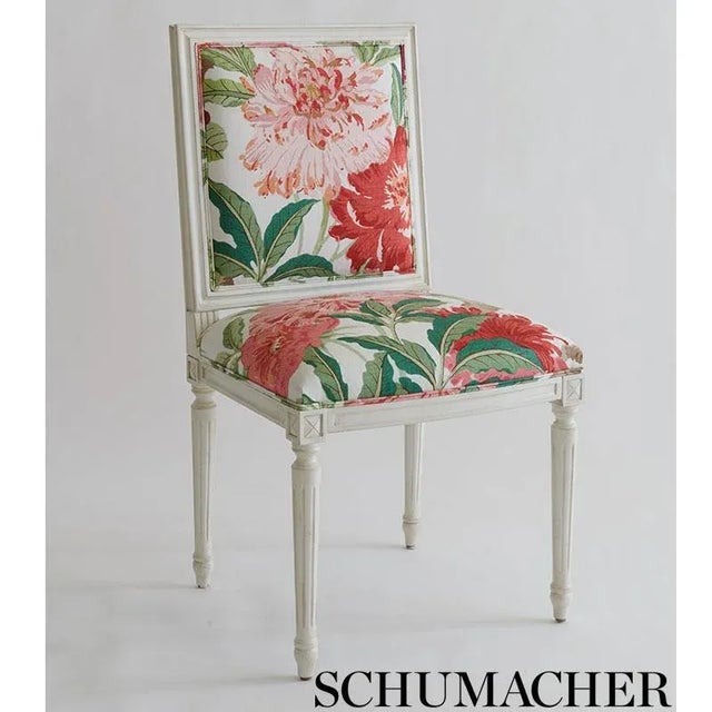 Traditional Sample - Schumacher Enchanted Garden Fabric in Aqua For Sale - Image 3 of 3