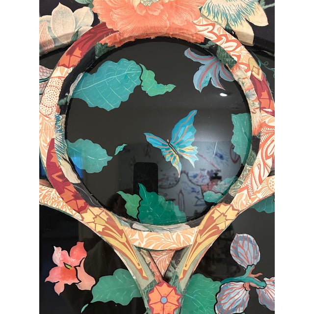 Large vintage church window is the found object used by artist Fay Sciarra for "Georgia in the garden", a boldly patterned...
