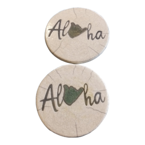1980s Signed Javier Gaytan Hawaii Raku Coasters - a Pair